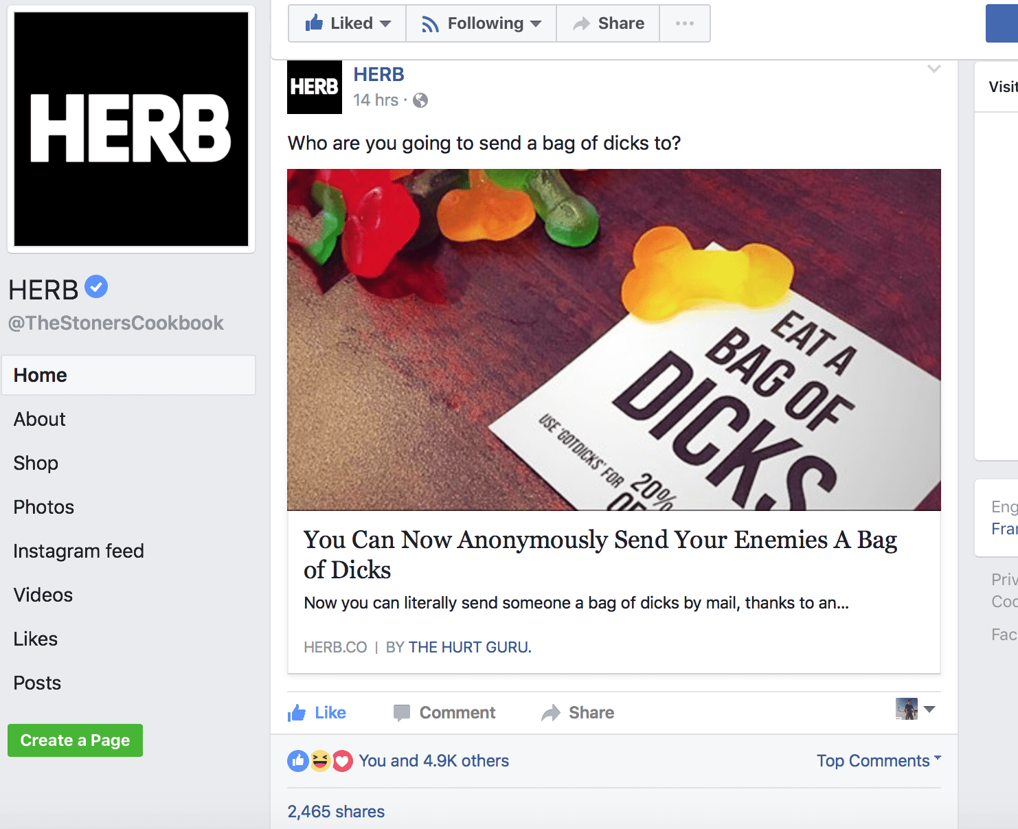 Check Us Out on Herb.Co! - Dicks By Mail - Anonymously mail a bag of dicks