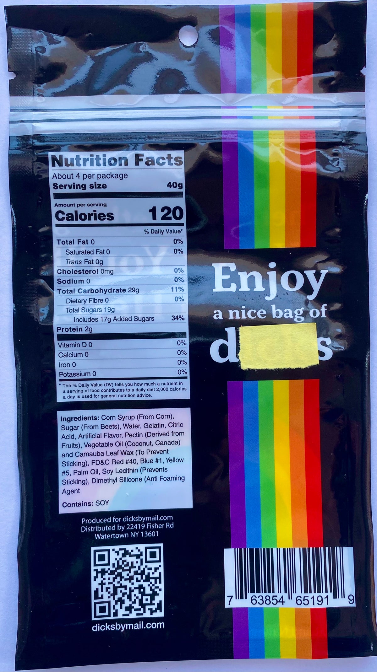 Pride Rainbow Bag of Gummy Dicks