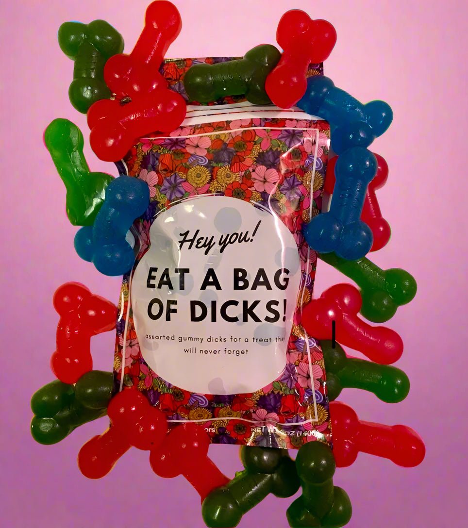 All The Dicks Bundle (Gummy Dicks, Chocolate Dick, and Dick Glitter Bomb) - Dicks By Mail - Anonymously mail a bag of dicks