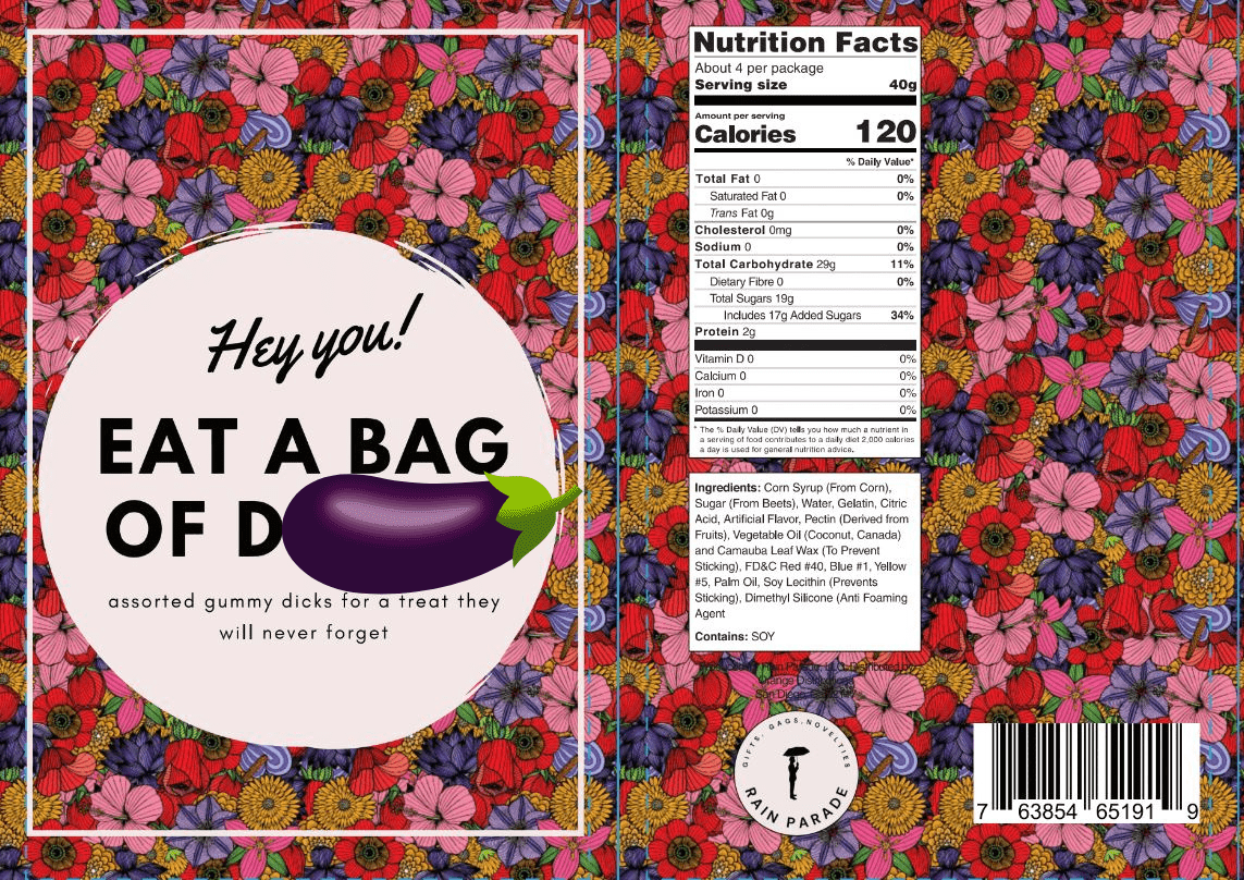 Bag Of Gummy Candy D&#39;s - Dicks By Mail - Anonymously mail a bag of dicks