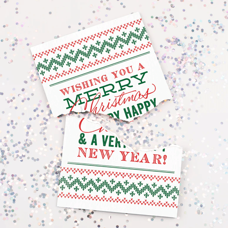 Christmas + New Year Glitter Card - Dicks By Mail - Anonymously mail a bag of dicks