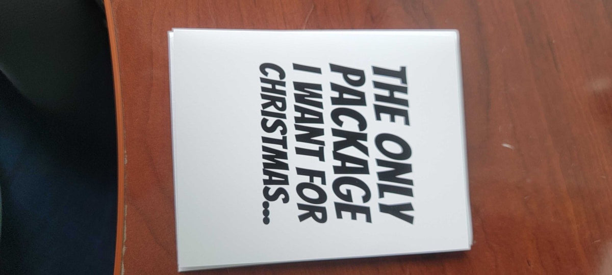 Christmas Package Card - Dicks By Mail - Anonymously mail a bag of dicks