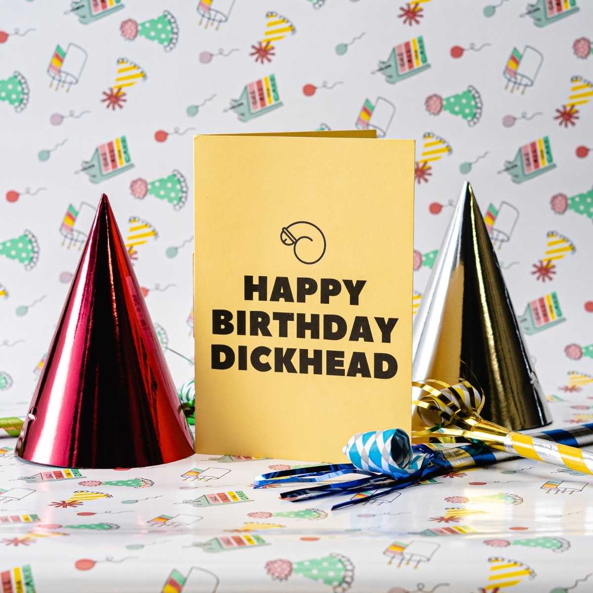 Happy Birthday Dickhead - Hilarious Never-Ending Birthday Card for Him - DickAtYourDoor