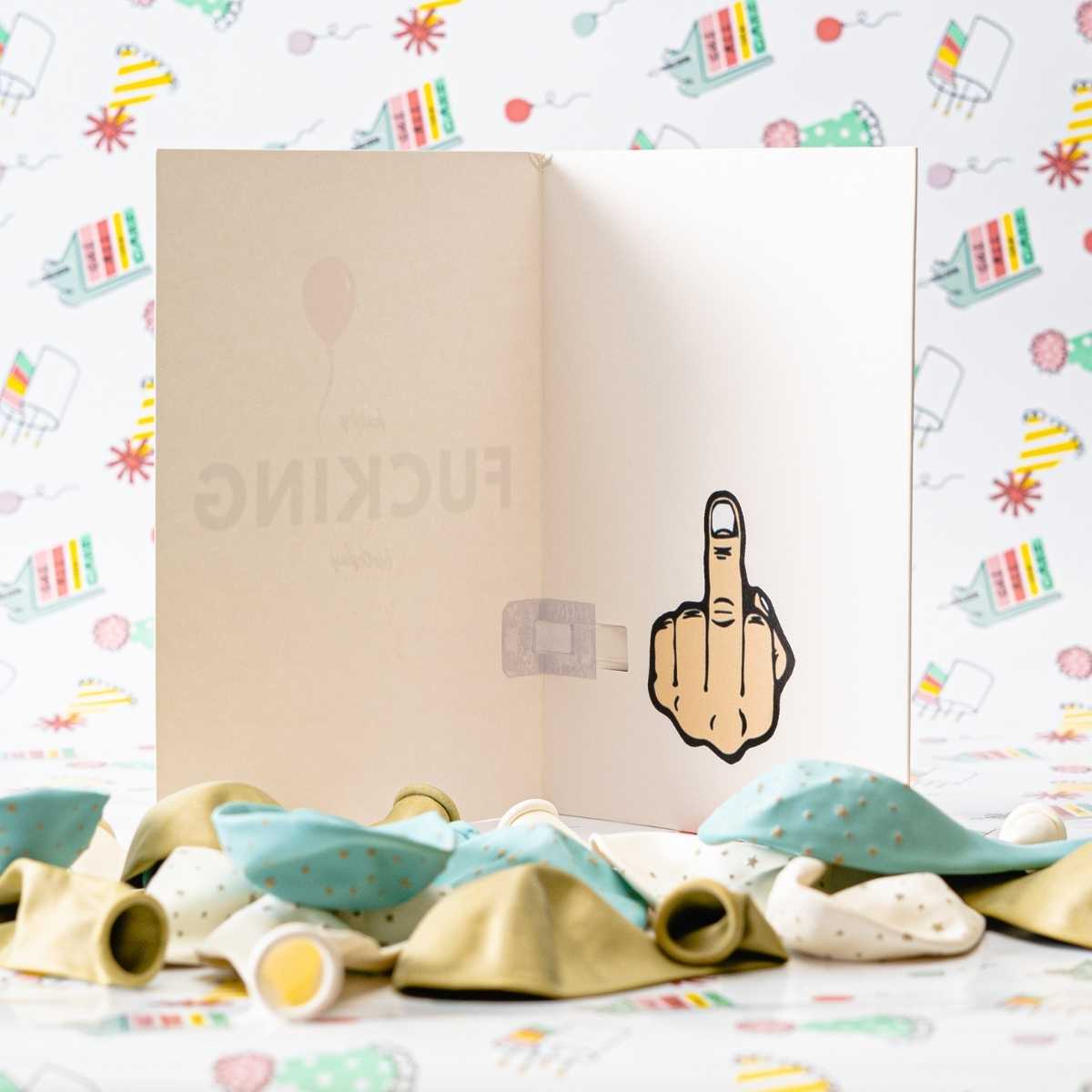 Happy F&#39;in Birthday Prank Greeting Card - Dicks By Mail - Anonymously mail a bag of dicks