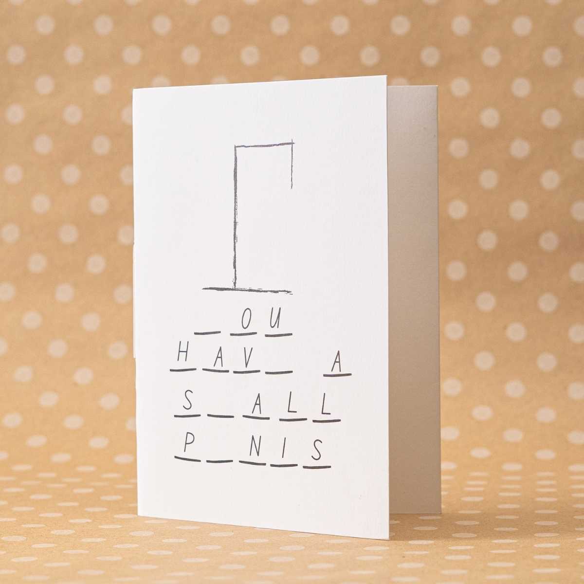 I Have a Small Penis! Never - Ending Prank Greeting Card - Dicks By Mail - Anonymously mail a bag of dicks