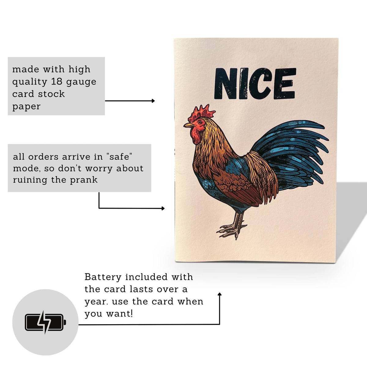 Cock-a-Doodle-F*ck! Rooster Prank Card