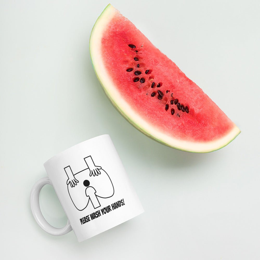 Wash Your Hands Sink - White glossy mug - Dicks By Mail - Anonymously mail a bag of dicks