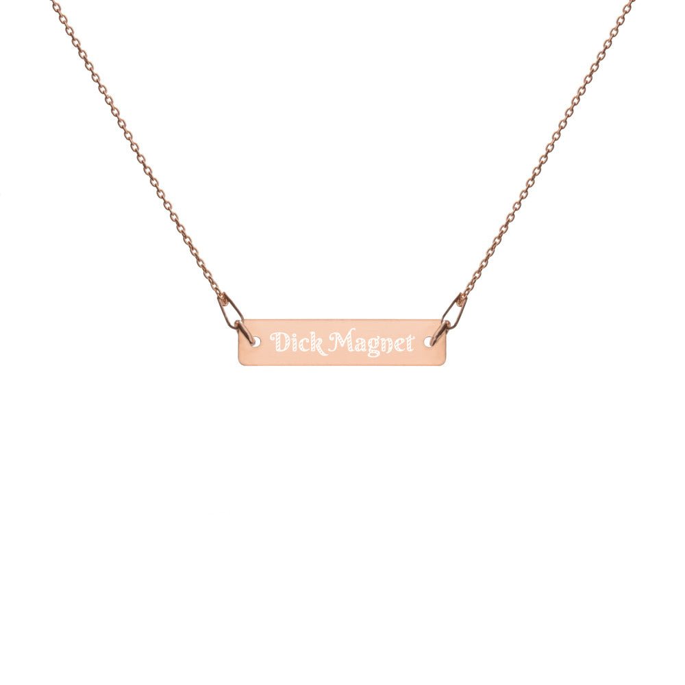 Dick Magnet Engraved Silver Bar Chain Necklace - Dicks By Mail - Anonymously mail a bag of dicks