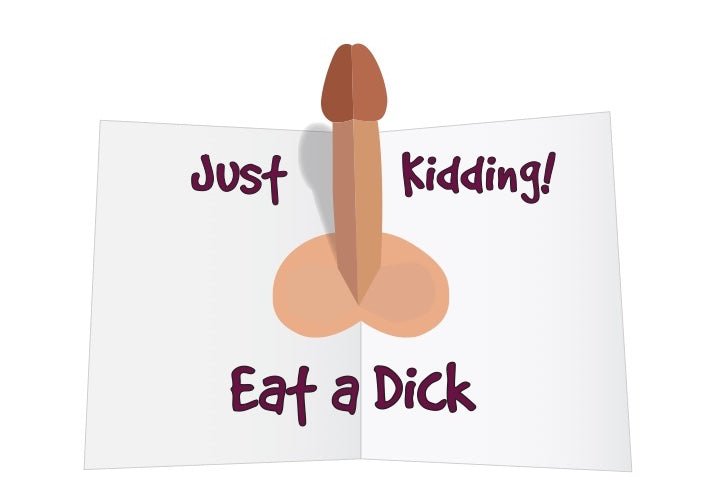 Eat a Dick - Original Valentines Day Greeting Card - Dicks By Mail - Anonymously mail a bag of dicks