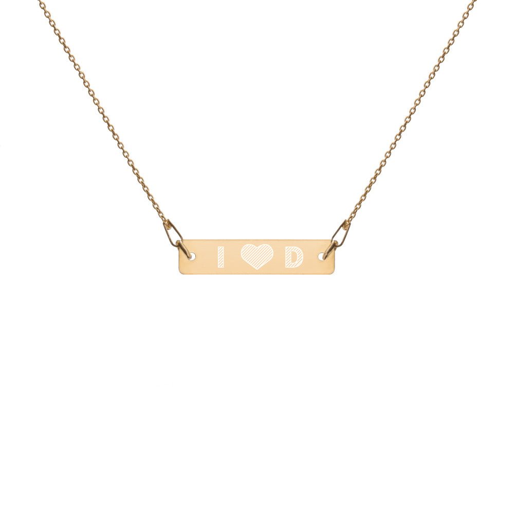 I♥D Engraved Silver Bar Chain Necklace - Dicks By Mail - Anonymously mail a bag of dicks
