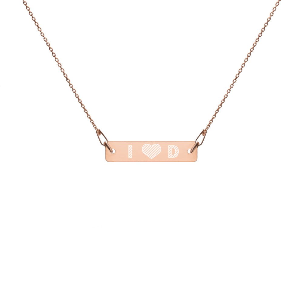 I♥D Engraved Silver Bar Chain Necklace - Dicks By Mail - Anonymously mail a bag of dicks