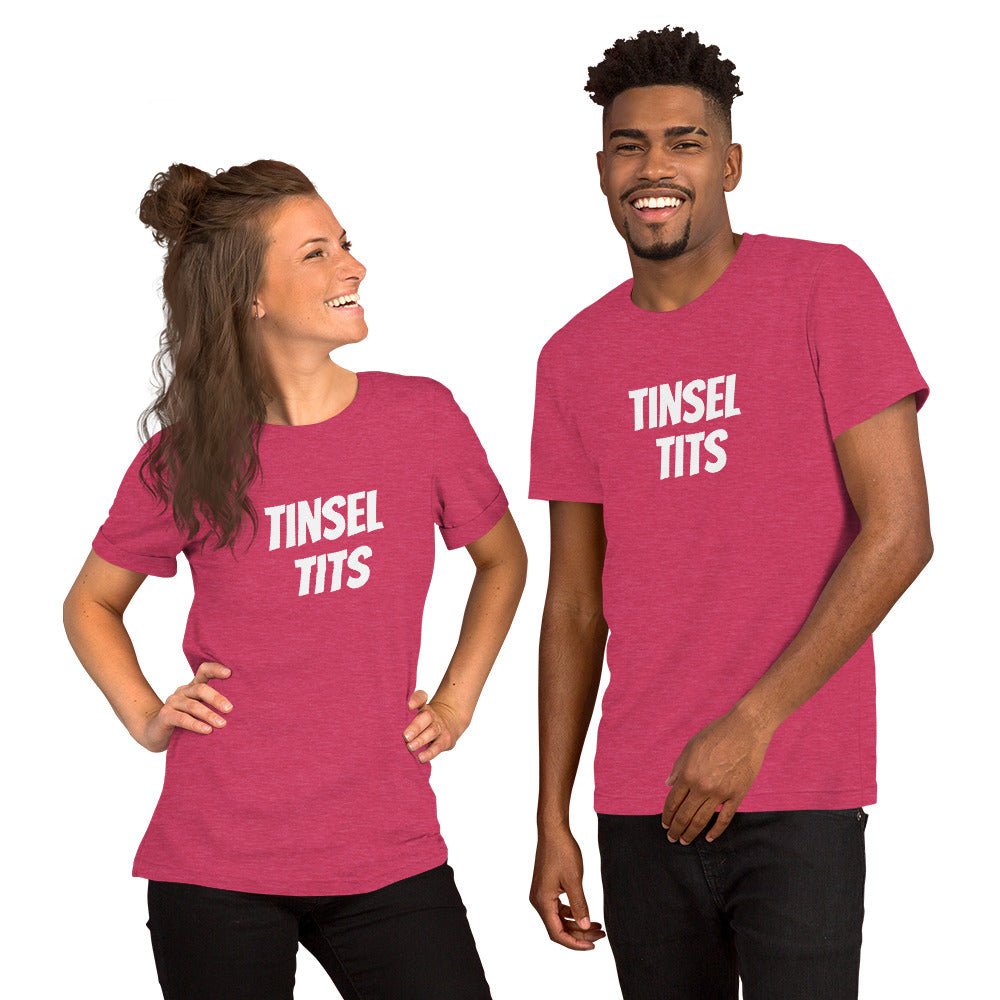Tinsel Tits - Short - Sleeve Unisex T-Shirt - Dicks By Mail - Anonymously mail a bag of dicks