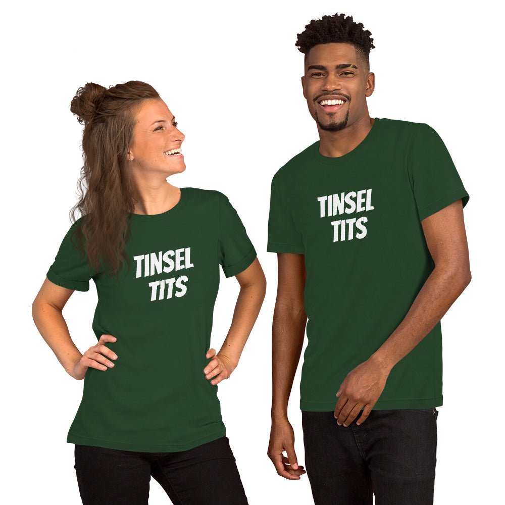 Tinsel Tits - Short - Sleeve Unisex T-Shirt - Dicks By Mail - Anonymously mail a bag of dicks