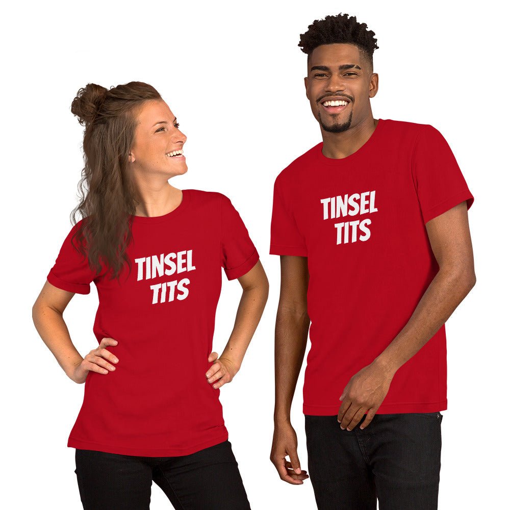 Tinsel Tits - Short - Sleeve Unisex T-Shirt - Dicks By Mail - Anonymously mail a bag of dicks