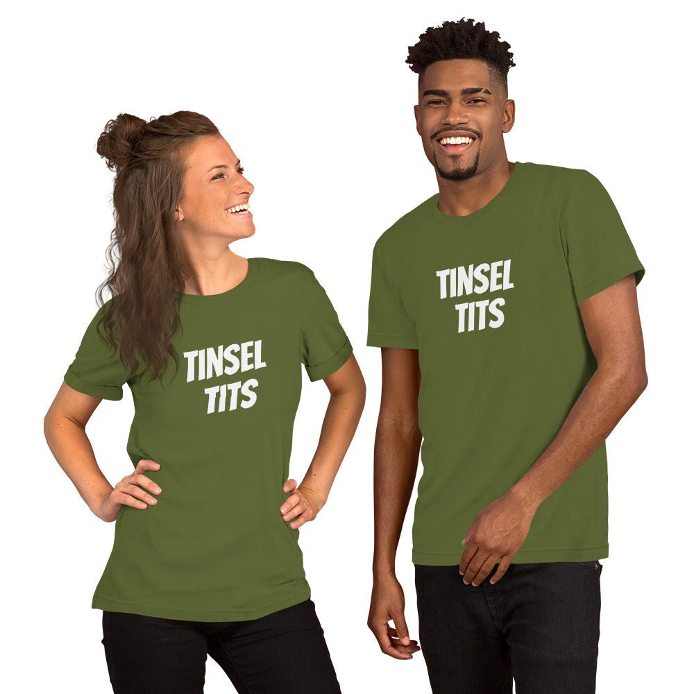 Tinsel Tits - Short - Sleeve Unisex T-Shirt - Dicks By Mail - Anonymously mail a bag of dicks