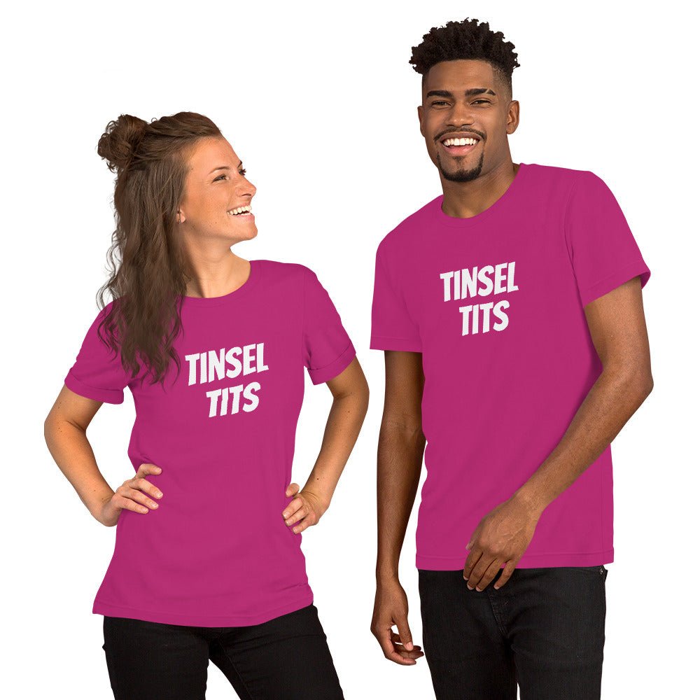 Tinsel Tits - Short - Sleeve Unisex T-Shirt - Dicks By Mail - Anonymously mail a bag of dicks