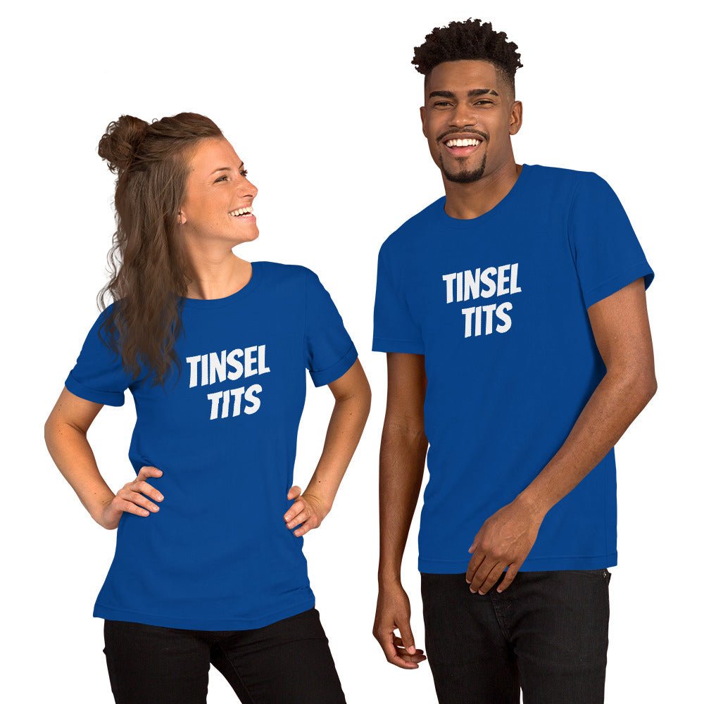 Tinsel Tits - Short - Sleeve Unisex T-Shirt - Dicks By Mail - Anonymously mail a bag of dicks