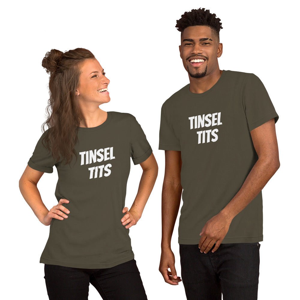 Tinsel Tits - Short - Sleeve Unisex T-Shirt - Dicks By Mail - Anonymously mail a bag of dicks