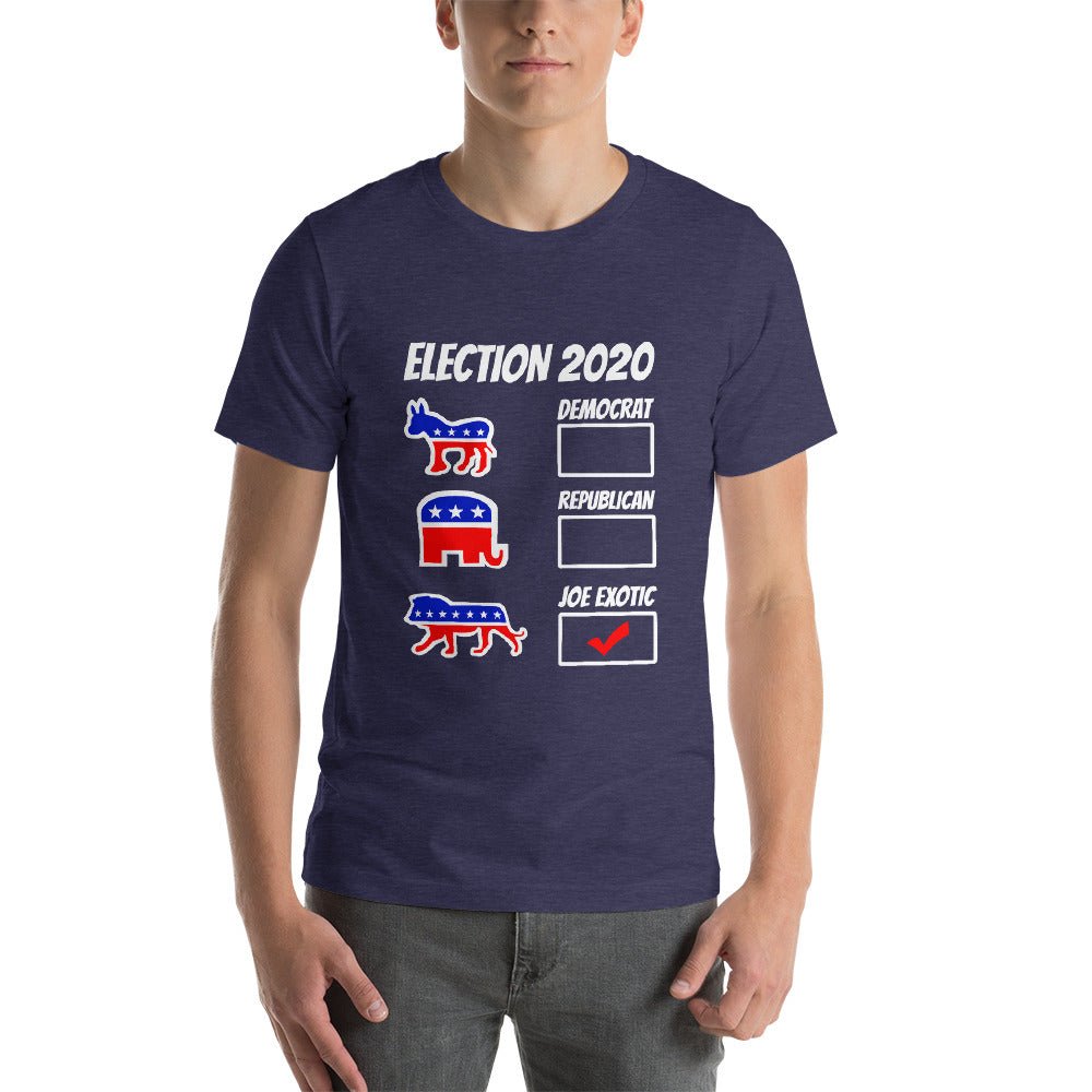 Vote Joe Exotic - Short - Sleeve Unisex T-Shirt - Dicks By Mail - Anonymously mail a bag of dicks