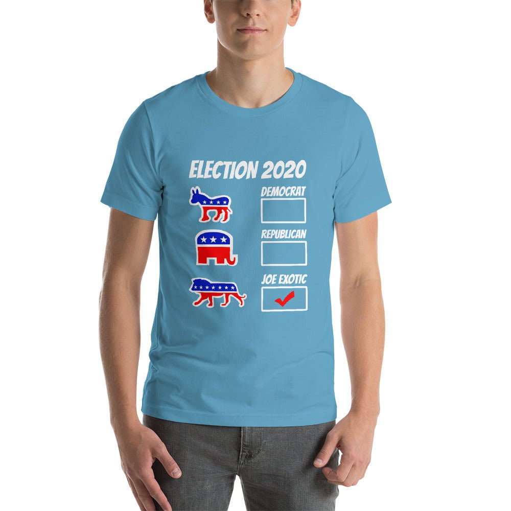 Vote Joe Exotic - Short - Sleeve Unisex T-Shirt - Dicks By Mail - Anonymously mail a bag of dicks