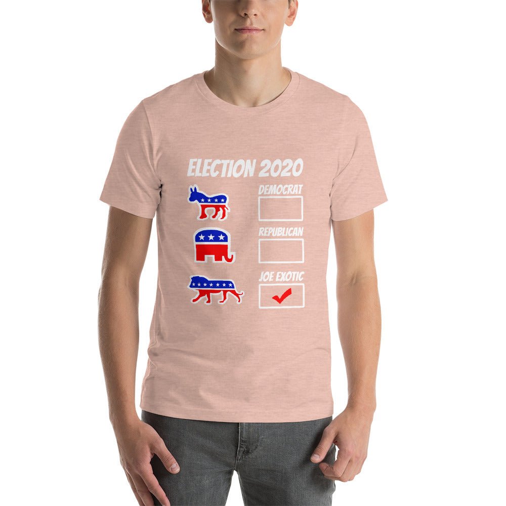 Vote Joe Exotic - Short - Sleeve Unisex T-Shirt - Dicks By Mail - Anonymously mail a bag of dicks