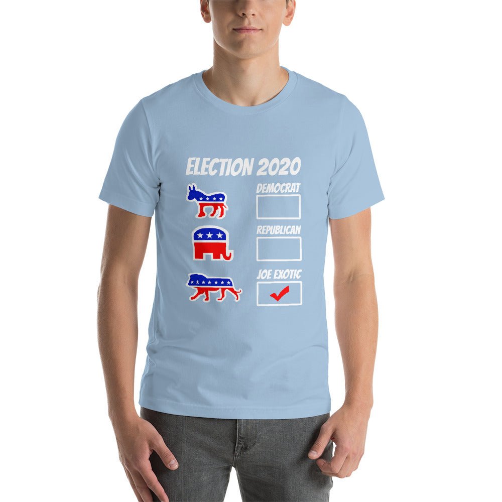 Vote Joe Exotic - Short - Sleeve Unisex T-Shirt - Dicks By Mail - Anonymously mail a bag of dicks