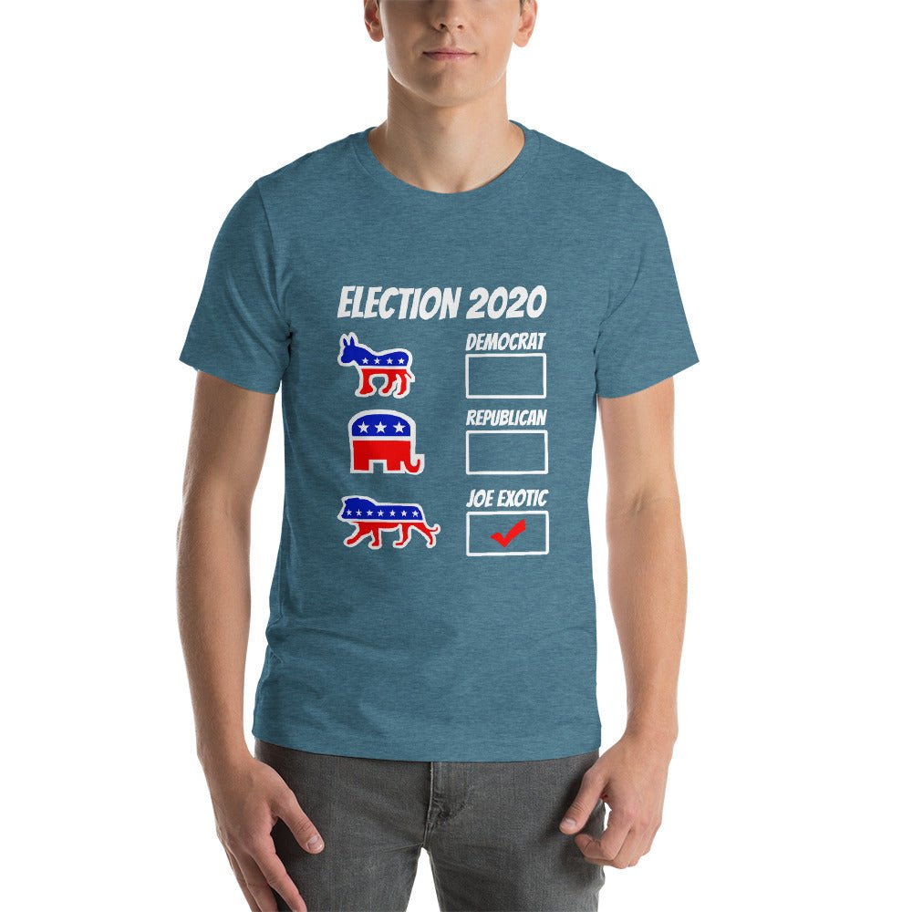 Vote Joe Exotic - Short - Sleeve Unisex T-Shirt - Dicks By Mail - Anonymously mail a bag of dicks