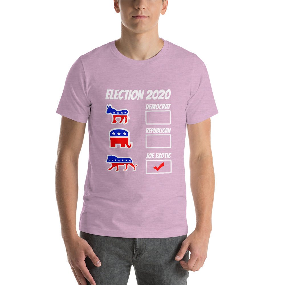 Vote Joe Exotic - Short - Sleeve Unisex T-Shirt - Dicks By Mail - Anonymously mail a bag of dicks